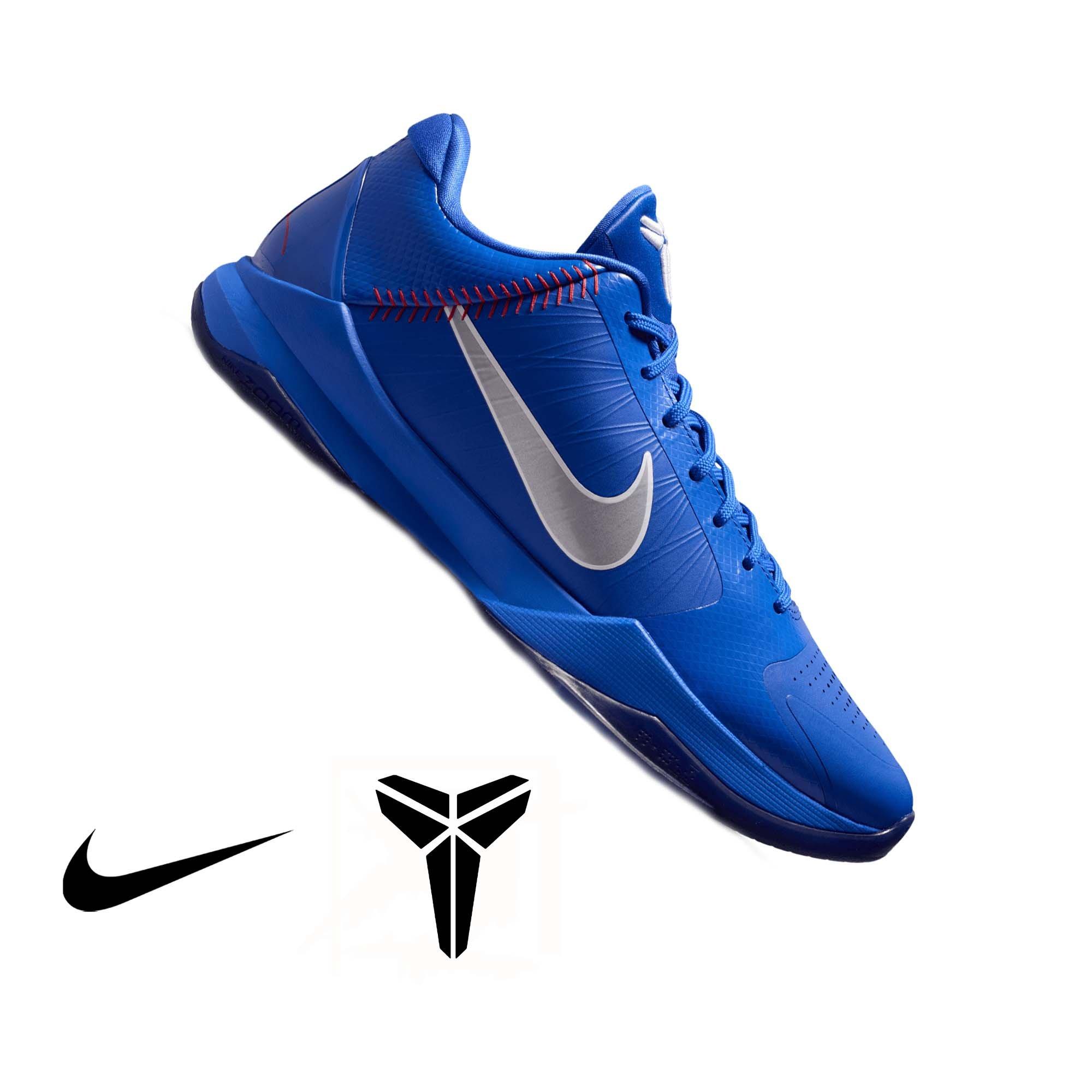 Nike Kobe V "Los Angeles Dodgers" Men's Basketball Shoe - HYPER ROYAL/WOLF GREY/WHITE